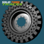 13.00-24 Solid Rubber Telehandler Tires with 10 bolt Rims - Heavy Duty